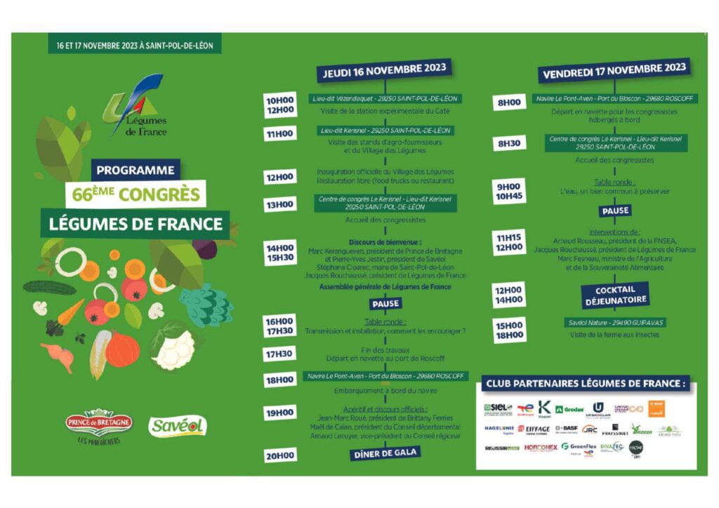 Programme Congrès Légumes de France 2023
